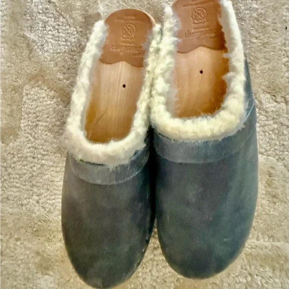 Troentorp Blue Shearling-Lined Clogs — size 39 /8.5 — NWOB - Picture 2 of 3